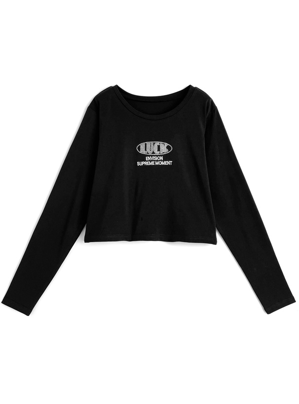 ラインストーンロゴロンT