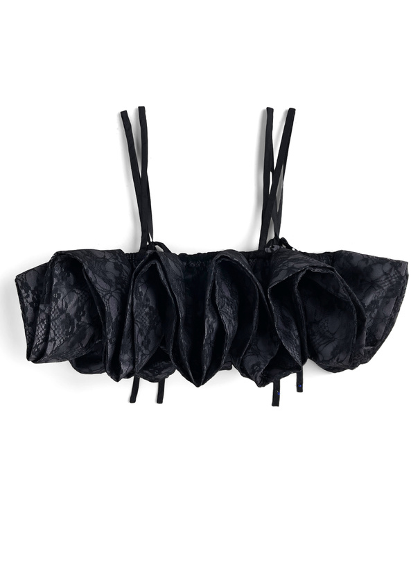 フリルネックライン ビスチェ ブラック ラナン RANAN フリルビスチェ （ブラック） - ファッション通販