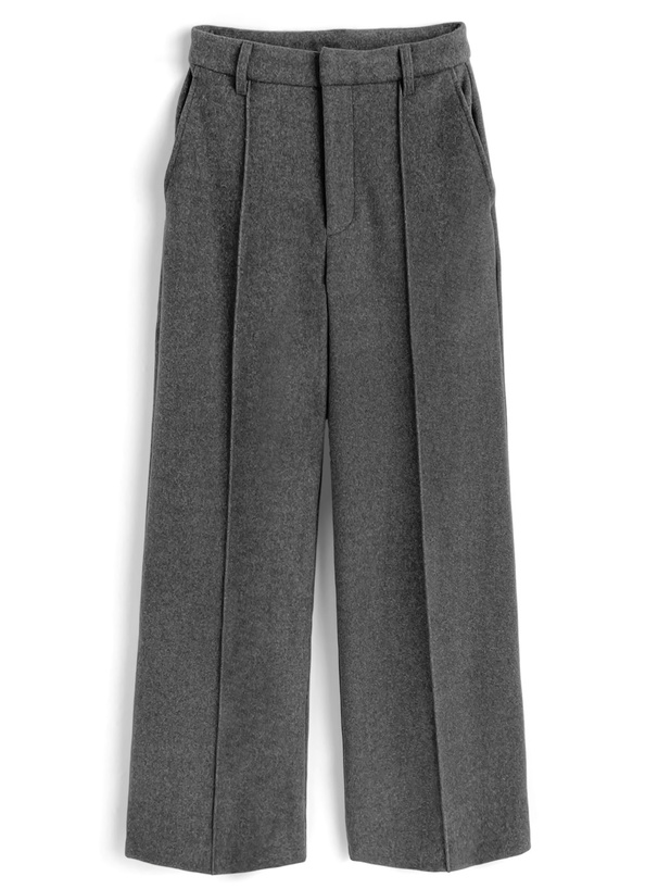 センターシーム圧縮ニットワイドパンツ