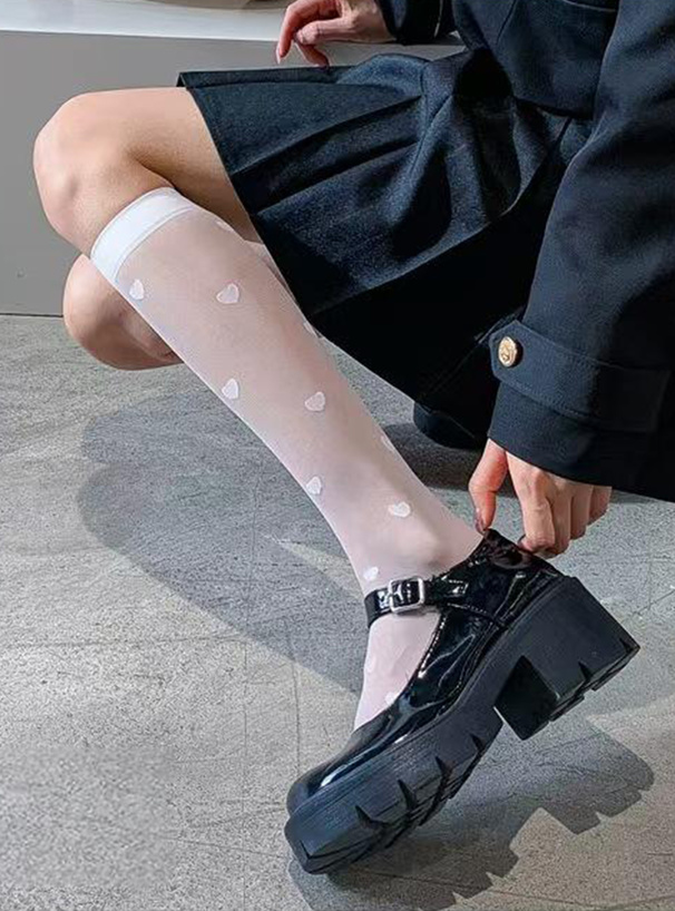 ハート柄シアーソックス