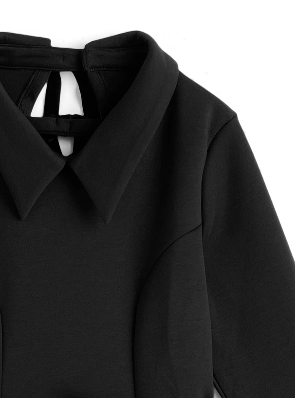 ベルト付きバックリボンフレアミニワンピース