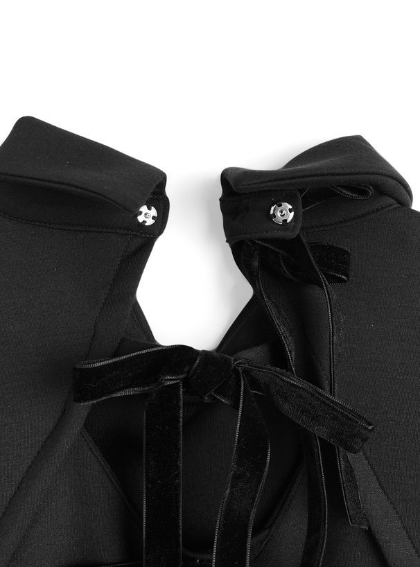 ベルト付きバックリボンフレアミニワンピース