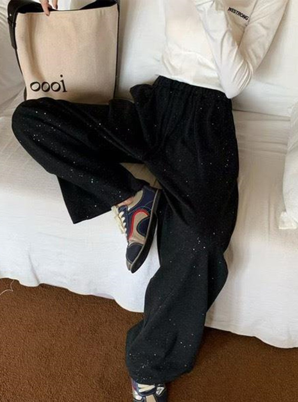 ラメスウェットワイドパンツ