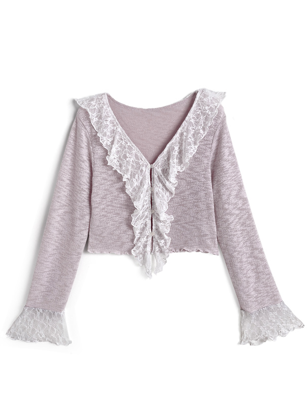 ラッフルレースフリルカーディガン