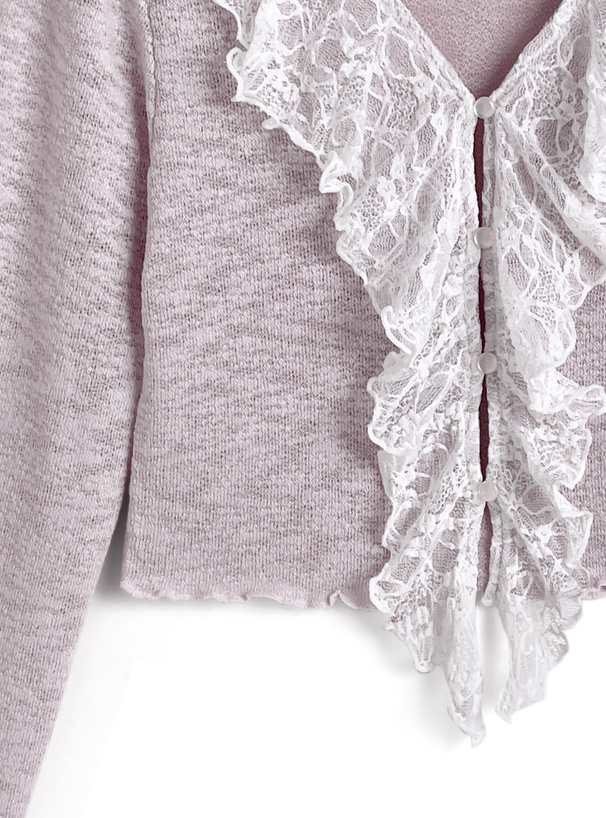 ラッフルレースフリルカーディガン