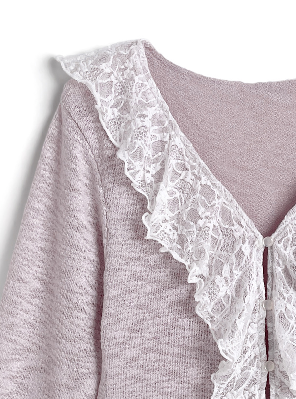 ラッフルレースフリルカーディガン