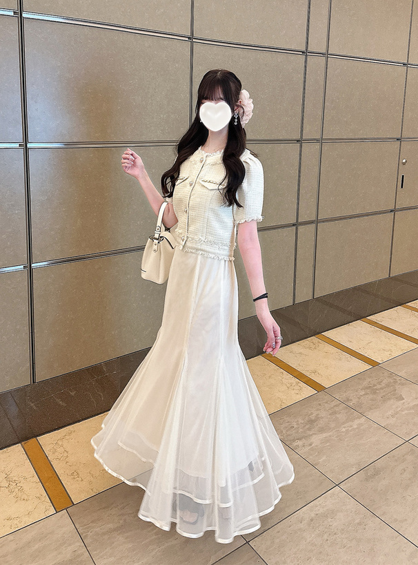 チュールマーメイドスカート