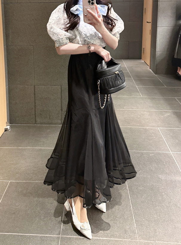 チュールマーメイドスカート