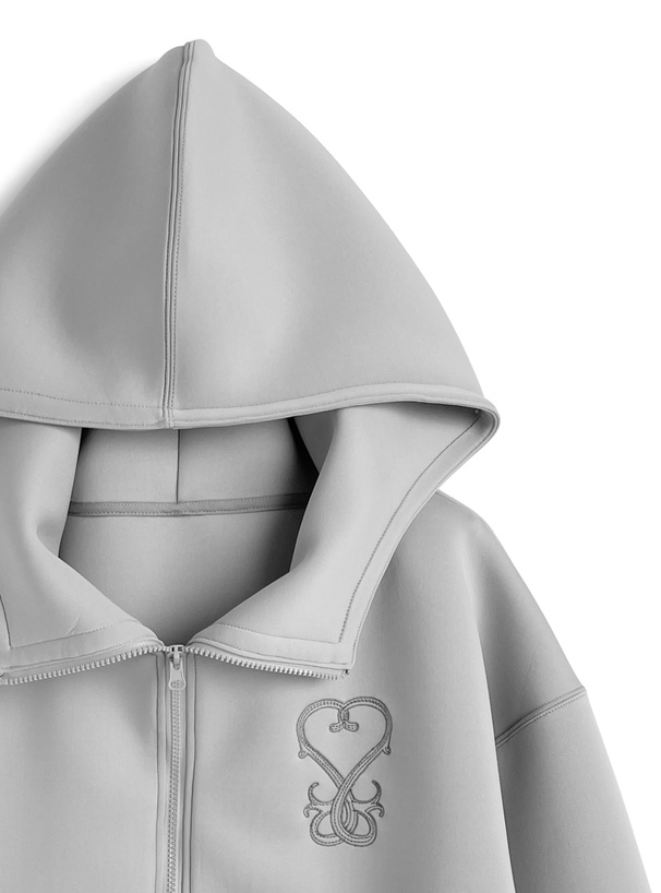 ロゴ刺繍オーバーサイズジップパーカー