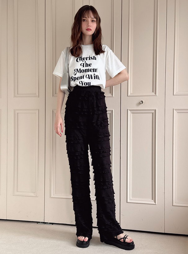 フリルセミフレアパンツ