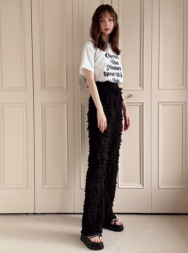 フリルセミフレアパンツ