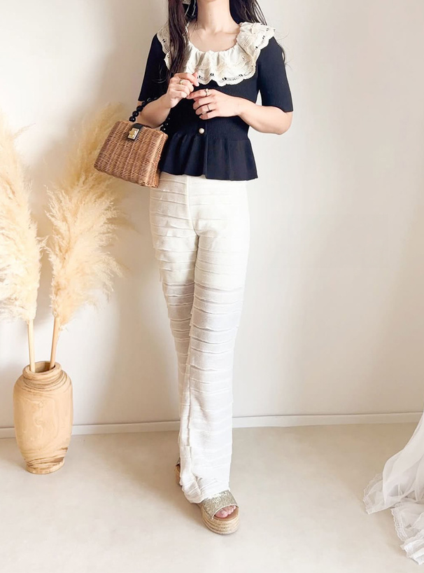 フリルセミフレアパンツ