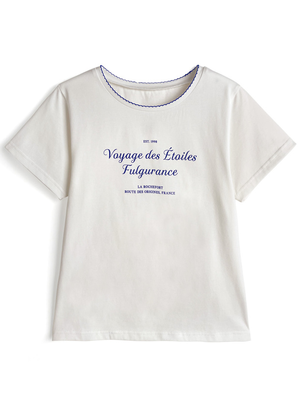 配色ロゴプリントTシャツ