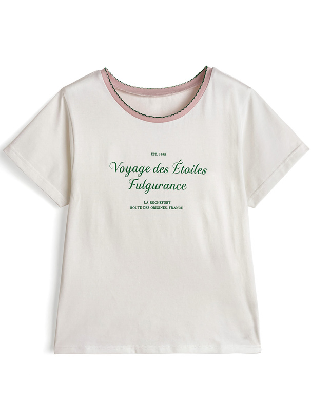 配色ロゴプリントTシャツ