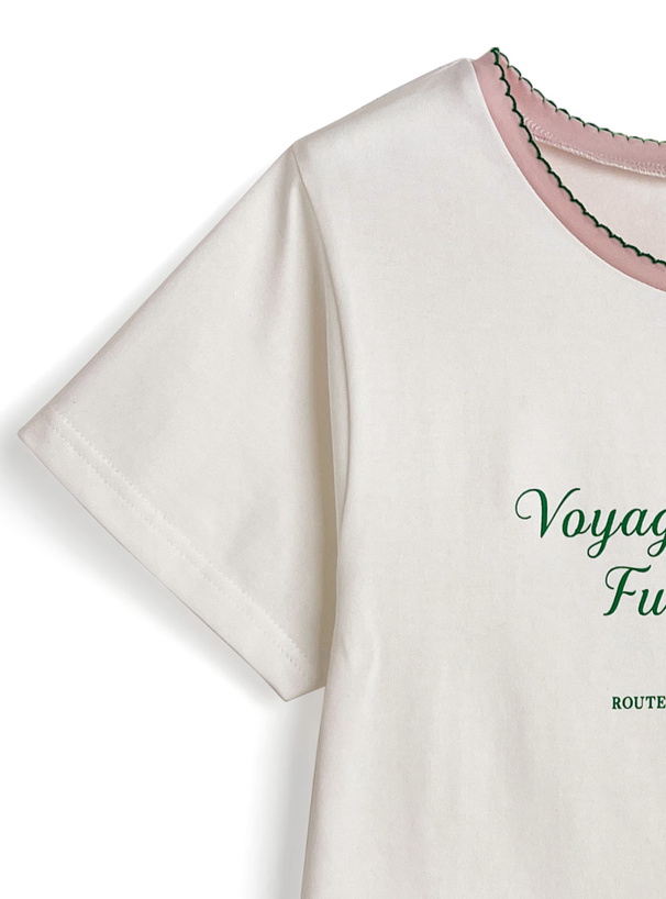 配色ロゴプリントTシャツ