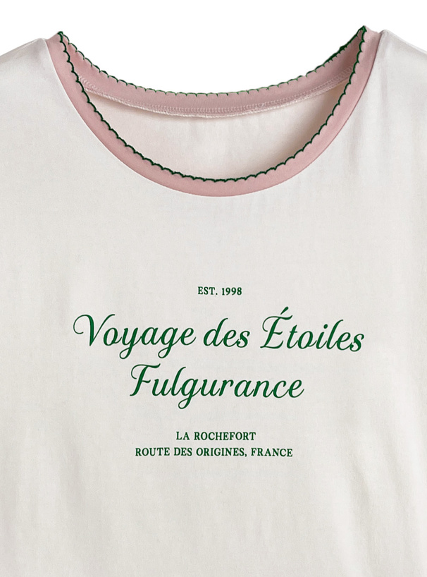 配色ロゴプリントTシャツ