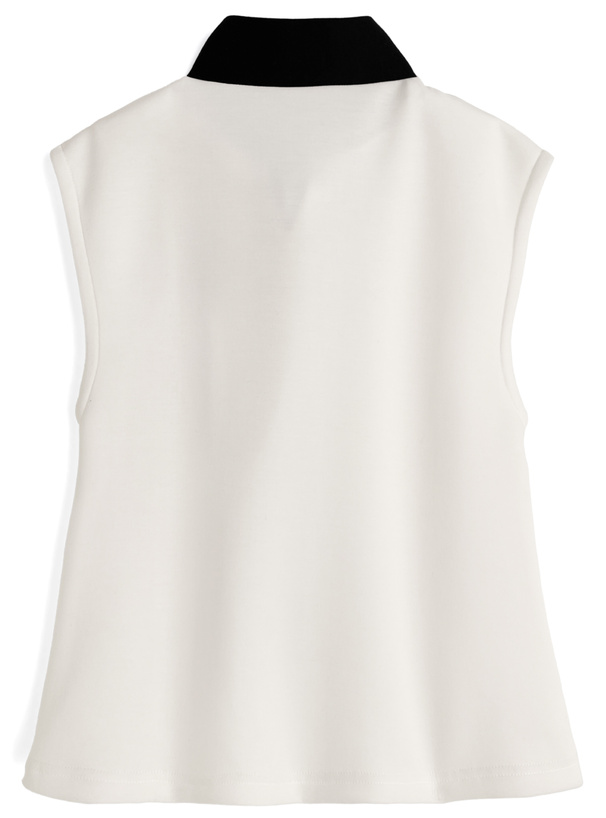 配色ボウタイフレンチスリーブトップス