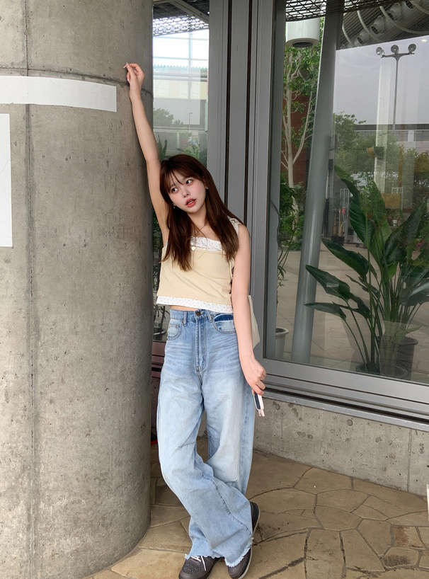 小花柄レイヤード風キャミソール