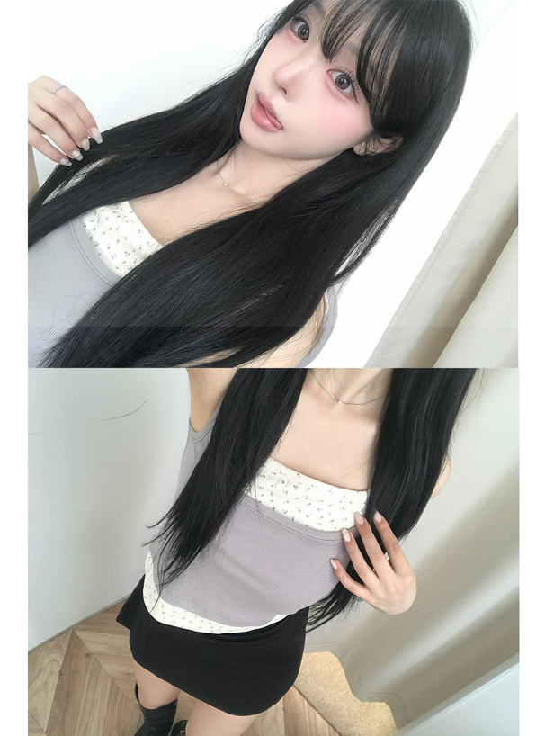 小花柄レイヤード風キャミソール