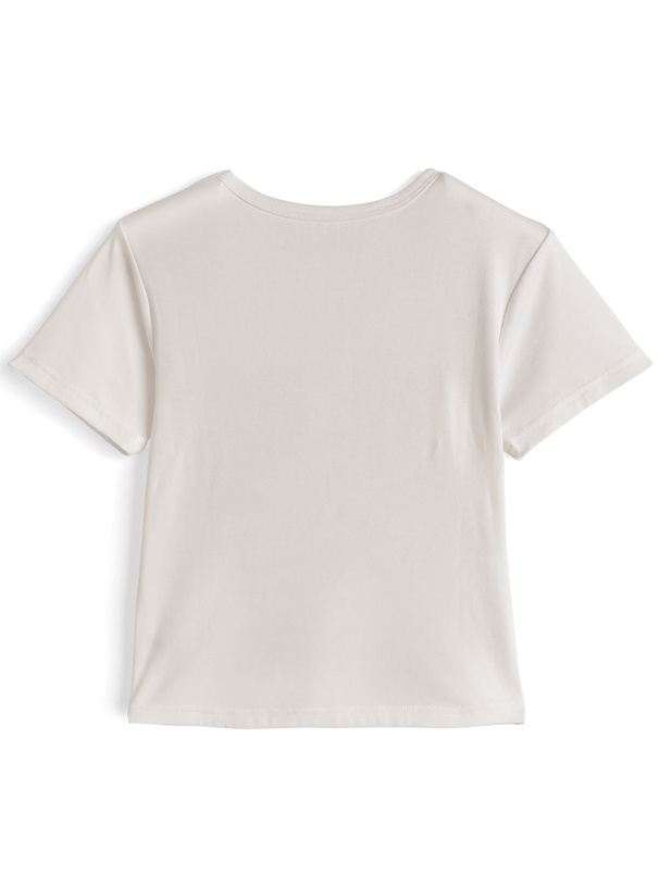 メタリックリボンロゴプリントTシャツ