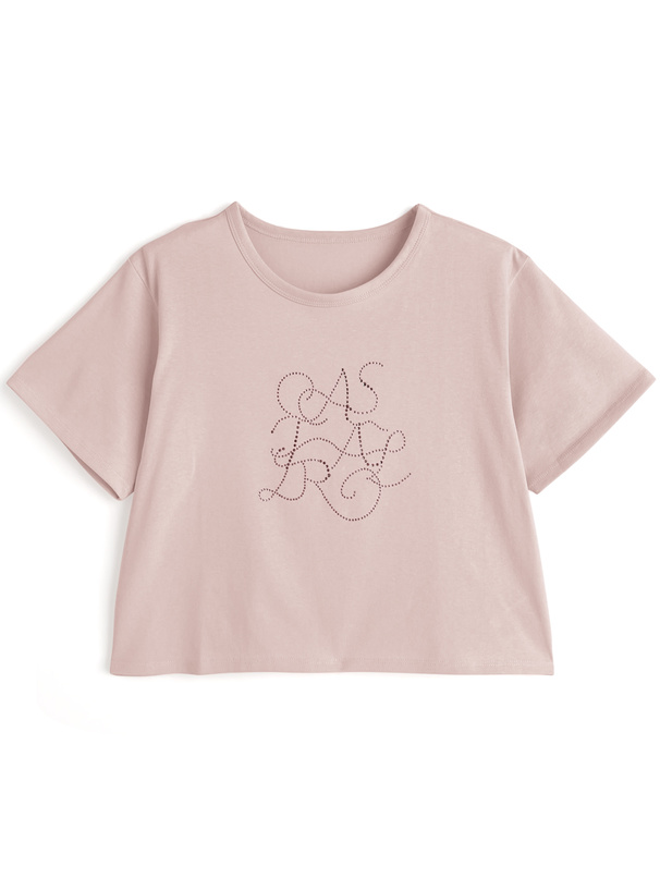 ラインストーンロゴTシャツ