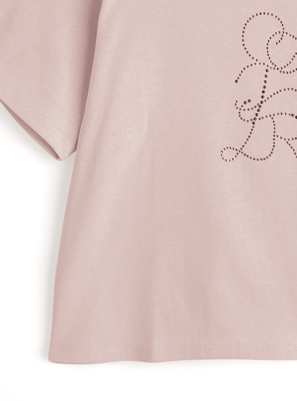 ラインストーンロゴTシャツ