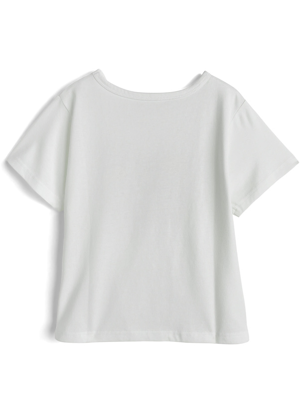 リボングラフィックプリントTシャツ