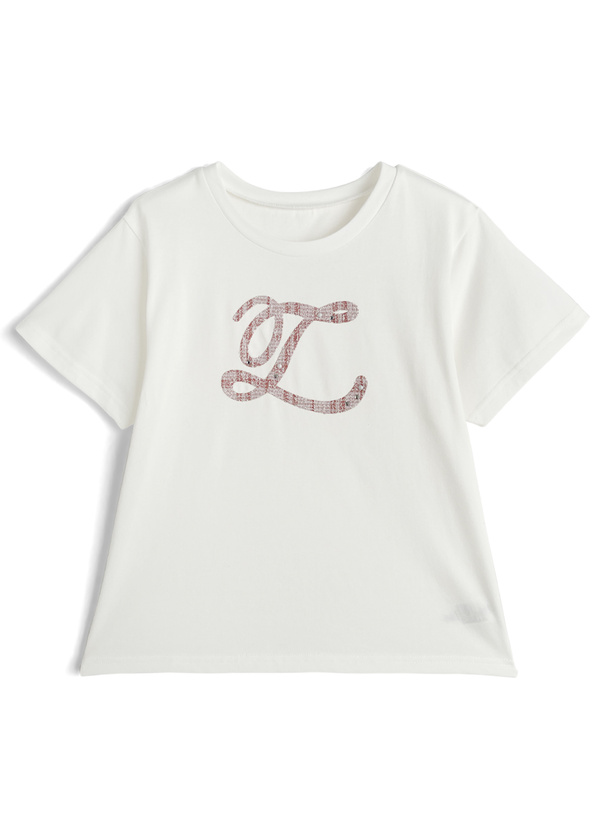 ツイードロゴ刺繍Tシャツ