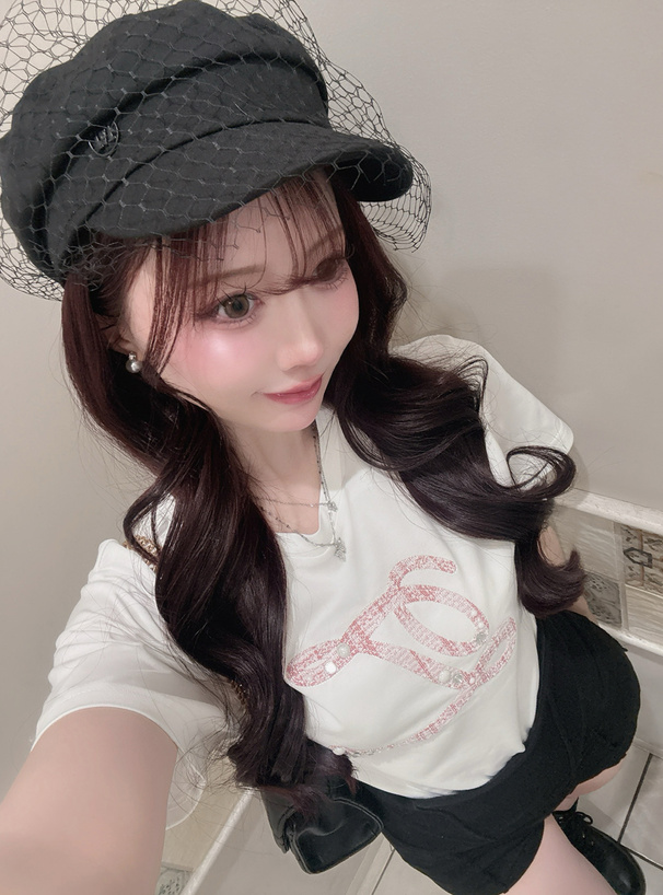 ツイードロゴ刺繍Tシャツ