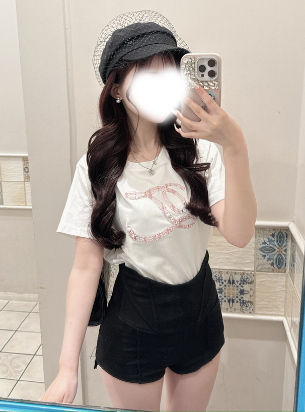 ツイードロゴ刺繍Tシャツ