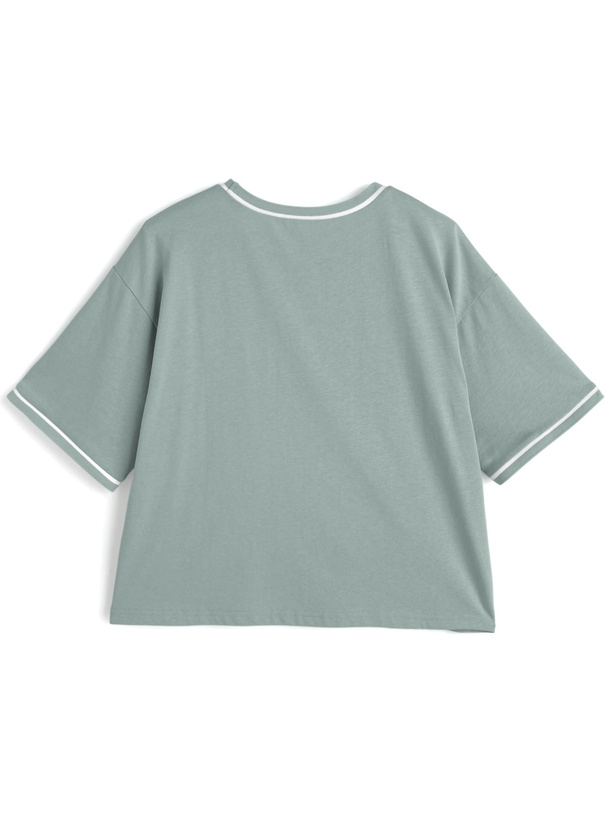 配色ラインロゴ刺繍Tシャツ