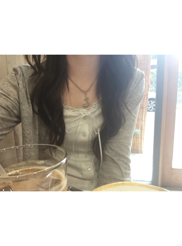 レースリボンタンクトップ