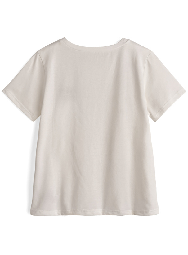 ドット柄ロゴ刺繍Tシャツ