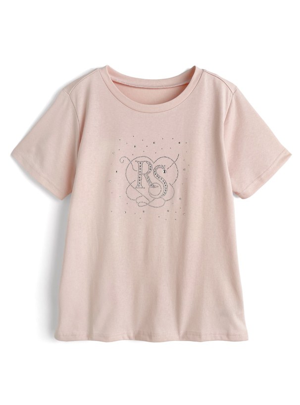 ラインストーンロゴTシャツ