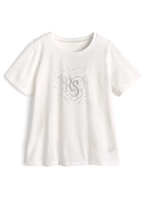 ラインストーンロゴTシャツ