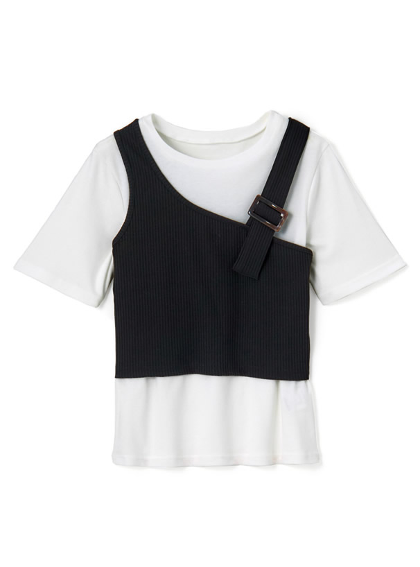 アシンメトリーデザインベストXTシャツセット