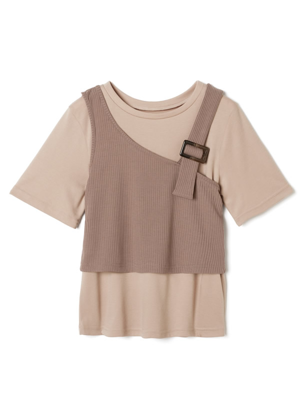 アシンメトリーデザインベストXTシャツセット