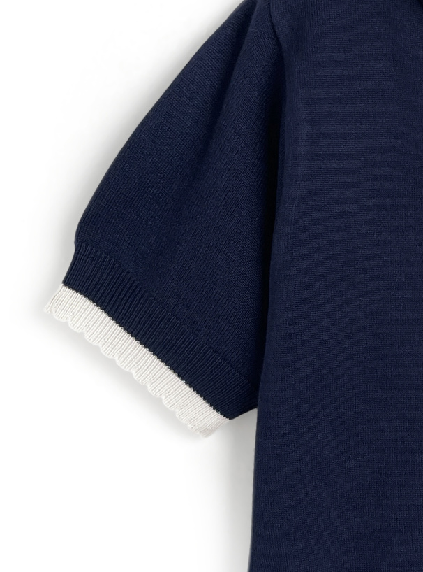 チェリー刺繍ダブルジップニットパーカー