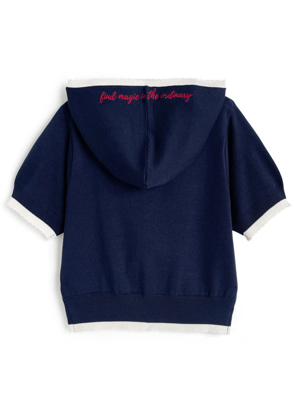 チェリー刺繍ダブルジップニットパーカー