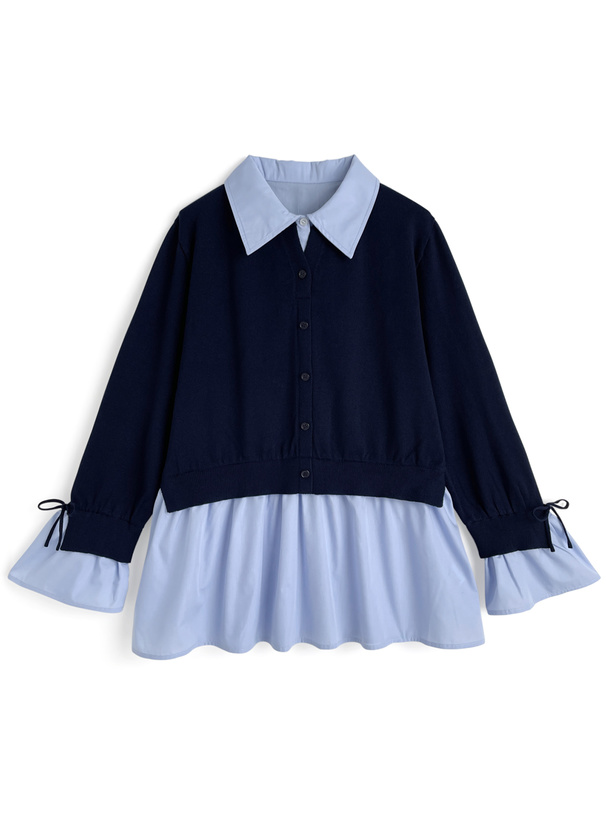 シャツドッキングニットチュニック