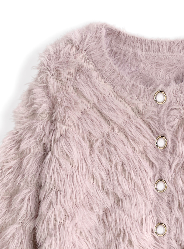 シャギーニットショート丈カーディガン