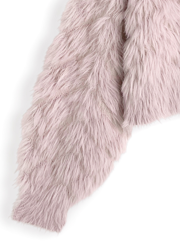 シャギーニットショート丈カーディガン