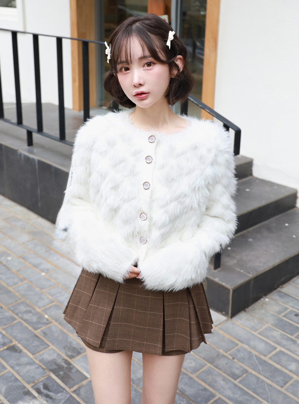 シャギーニットショート丈カーディガン