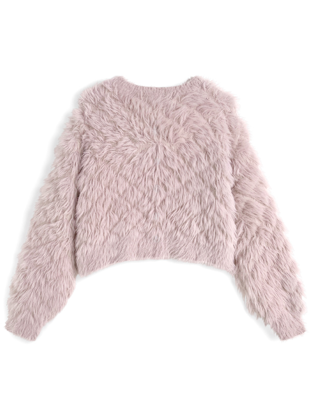 シャギーニットショート丈カーディガン