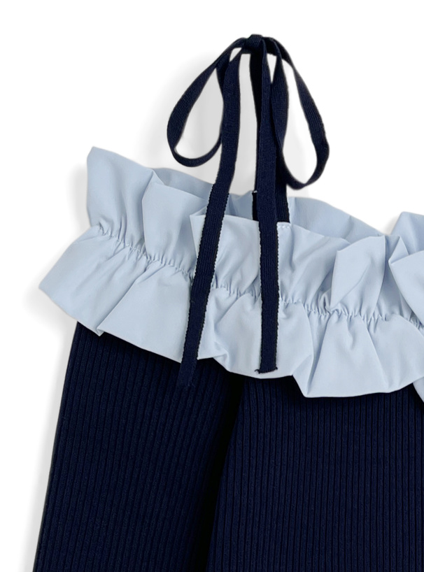 リボンフリルオフショルダーニットトップス