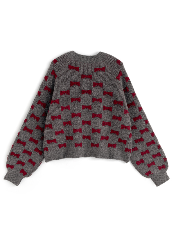 リボンニットトップス