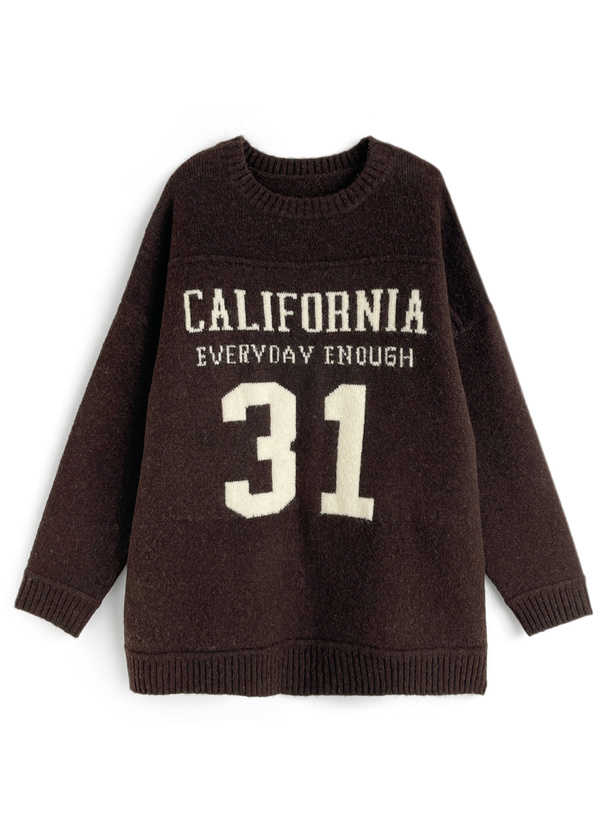 ロゴジャガードニットトップス