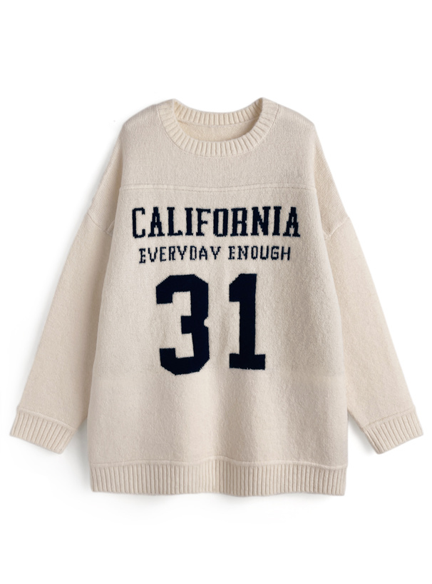 ロゴジャガードニットトップス