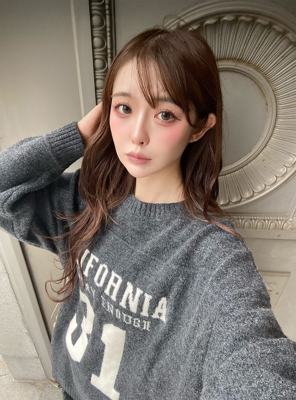 ロゴジャガードニットトップス