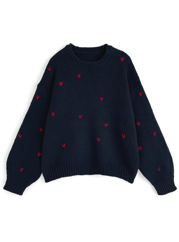 ハート刺繍ニットトップス[so41]